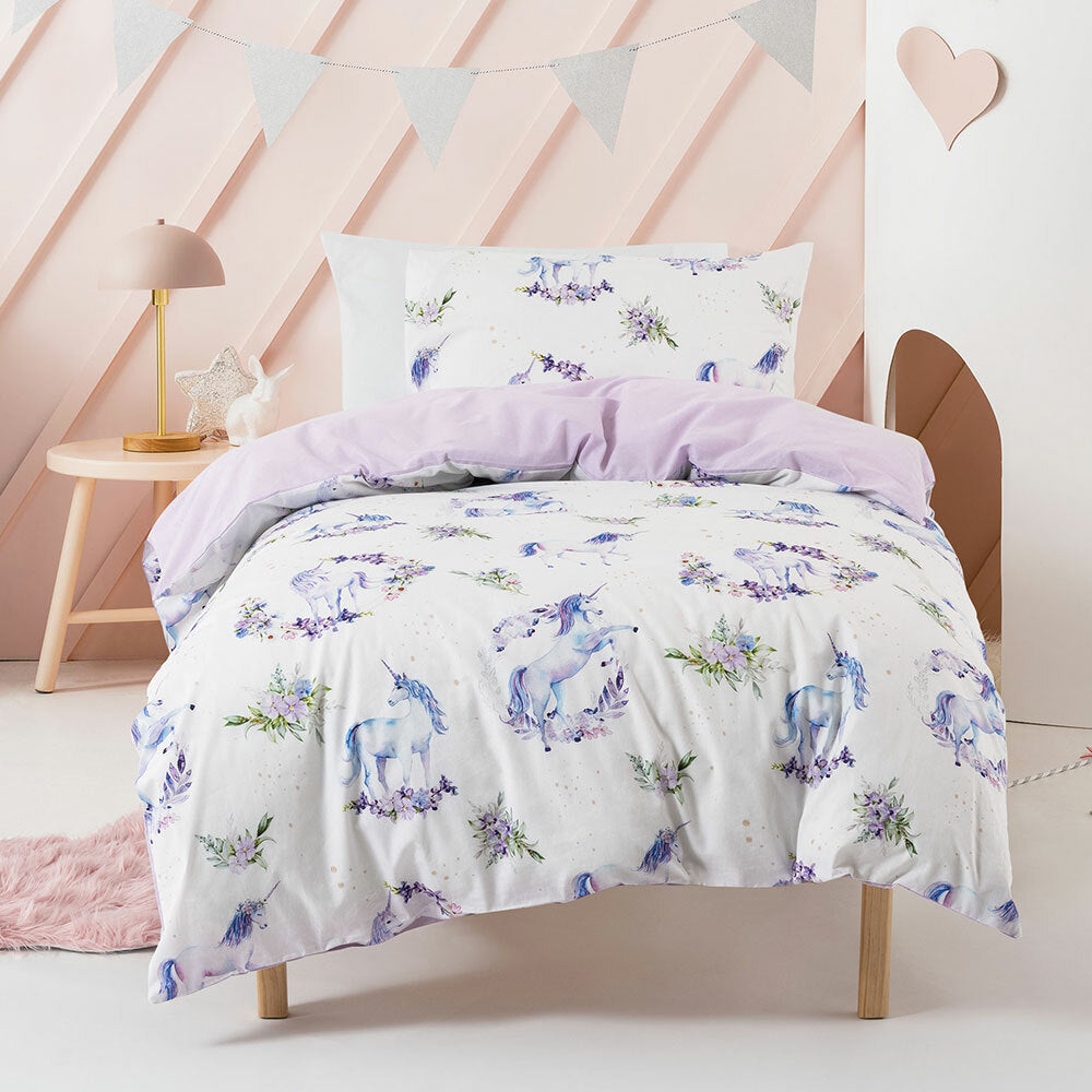 Floral Unicorn Duvet Cover Set Snug as a Bug