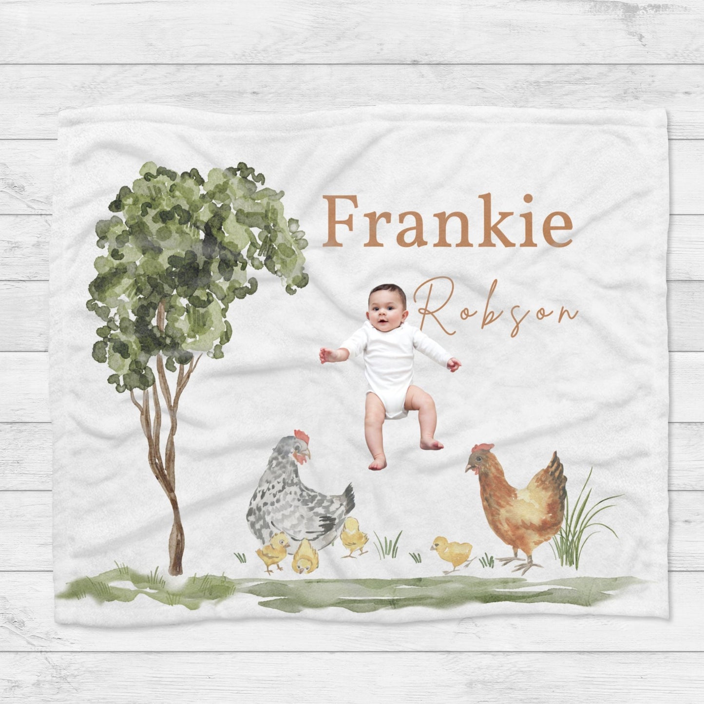 Personalised Farmhouse Chicken Blanket