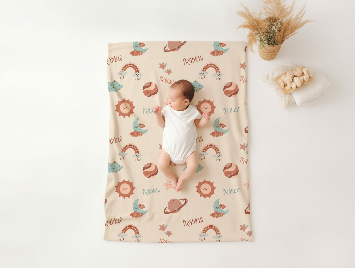 Personalised Space Planet Baby Blanket