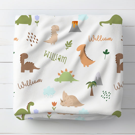 Personalised Baby Dinosaur Blanket