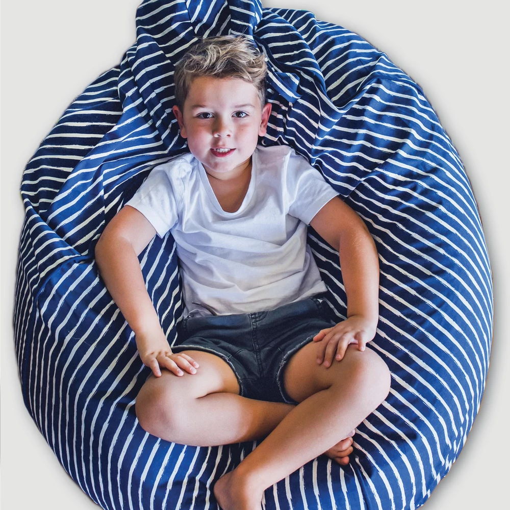 navy stripe bean bag cover great for teens Snug as a Bug